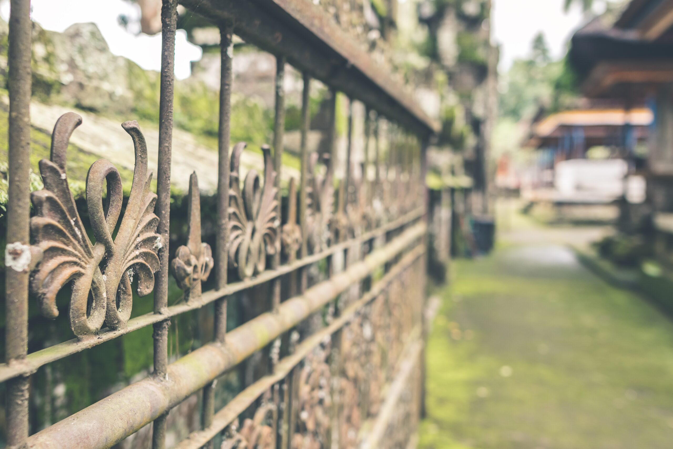 rusted wrought iron railings